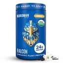 BIRDMAN Falcon Organic Vegan Protein Powder Vanilla, 24g Beljakovine, brez sladkorja, probiotiki, Nizki ogljikovi hidrati, Keto prijazno, Mlečni izdelki, Brez laktoze, Ne sirotka, Rastlinski Pea Protein Powder - 18 Servinges