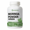 Moringa kapsule, 1000 mg Jakost, 20:1 Pure Moringa Listni prašek, Prebavna in Imunska podpora Zelena superhrana, brez GMO in glutena
