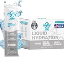MyHy ZERO Liquid Hydration Packets, Sugar Free Electrolyte Drink Mix za podporo hidracije, Dehidracija Relief za potovanja, Nosečnost, Fitness, Bachelor & Bachelorette Party – Pure, 50 Count