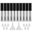GTHER 10PCS 10ML prazna maskara cev steklenica z trepalnice Wand, gume vstavki in pokrovi Garnitura za olje / olje grawth, DIY krema zabojnik s kapo, črna