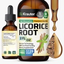 BIO KRAUTER Likorice koren tinktura - Likorice korenski ekstrakt za prebavne podpore - Alkohol in sladkor brez - Veganske kapljice 2 Fl.Oz.