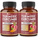 2 pakiranji 90 kapsul kurkumin + Apple Cinder Vinegar kapsule, 6 mesecev oskrba z Ashwagandha, Ginger, 95% standardizirani kurkuminoidi, Joint & Absorpcija Podpora