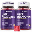 Melatonin Gummies 10mg 20mg za odrasle, Melatonin 10 mg na Gummy z Ashwagandha, Magnezij Glycinate, GABA, L-teanin, Valerian Root & Lemon Balm, Rest Support Supplement, Grozdni okus, 2-pak