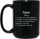 Noni Noun Coffee Mug (črna) - Noni Definition Mug - Darilo za Noni - Noni Darila za Noni - Materinski dan Darilo - Božična darila 15oz