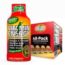 Vitamin Energija Fokus+ Ekstra Energija Shot Mango 48 Pack, 260mg Naravni kofein, B-Vitamini, CoQ10, Aminokisline, Fokus, Produktivnost in čistost, Nič sladkorja, Gluten-free, 1,93 fl oz