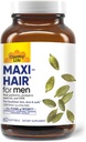 Country Life Maxi-Hair za moške - 2000mcg Biotin, žaga Palmetto, olje bučnega semena, DIM, kalij, magnezij, kalcij in cinkova mešanica - podpira bolj zdrave lase, skalp, kožo in nohte, 60 veganskih kapsul