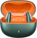 Bluetooth slušni pripomočki za lažjo do hudo izgubo sluha - OTC - Pametna oprema - RIC (Prejemnik-in-Kanal) Design z zmanjšanjem hrupa - Vključuje polje za polnjenje, zelena