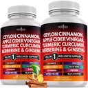 Ceylon Cinamon, Kurkuma, Apple Cider Vinegar, Ginseng, Aloe Vera, Berberine Plus Banaba, Ingver Root - 120 Count