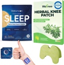 Wellnee & Wellamoon Wellness Pack: Zeliščno koleno Comfort obliži (10 Count) & Naravni spanja podporo obliži (28 Count) – Joint & Muscle Comfort z rastlinsko-based spanja pomoč
