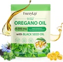 Origano Oil kapsule, 2 v 1 6000 mg Origano olje s črnim oljem 200mg, Oil of Origano Softgels 120 Count, Organic Origano Oil kapsule, Imunska podpora, Ne-GMO, Dairy-free, Gluten-free