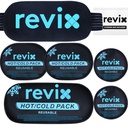 REVIX Ledeni paketi za poškodbe, ki jih je mogoče ponovno uporabiti, 5-Piece Garnitura vroče in hladno gel Ledeni paket za sklepe, mišice, okrevanje po delu, nastavljive in prilagodljive hladilne padce za kolena, hrbet, roke in vrat