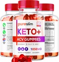 3 paket - PureSlim KetoACV Gummies 1050MG, dodatek Napredna Formula, 180 Gummies za 3 mesece