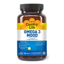 Country Life Omega 3 Mood – 2000mg ribje olje z EPA & DHA – Brain, Heart & Mood podpora – limona aromatizirana, brez ribjega pookusa – Certified Gluten Free, Non-GMO – 90 Softgels