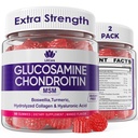 Glukozamin Chondroitin Gumies, sladkor brez glukozamina Chondroitin MSM dodatek, Dodatna moč z Boswellia kurkuma, hidrolizirana kolagen & hialuronska kislina, zdravje kosti za moške in ženske, 120 Cts