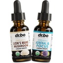 Levje grivaste gobe in nadledvične kapljice - Tekoča tinktura in nadledvične in fokus dodatne kapljice, Megla, Možganska zdravje dopolnila - Organic Lions Extract Cortisol Podpora