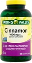 Spring Valley Cimet Dodatek 1000mg, 400 Vegetarijanske kapsule, Vsebuje Cassia, ne Ceylon. Zeliščni dodatek za splošno wellness. Luall