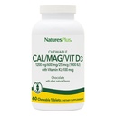 NaturePlus Cal/Mag/VIT D3 z vitaminom K2-60 Žvečljive tablete - čokolada aroma - kalcij, magnezij, vitamin D3 & K2 podpora za zdravje kosti - 30 Serving