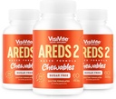 AREDS 2 Vitamini brez sladkorja - alternativa luteinu Gumi za oči - Lutein za zdravje oči - Premium Sugar-free Eye Vitamini - (Chewable Tablets) Pakiranje po 3