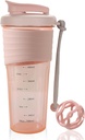 Steklenica za stresanje beljakovin, šport Blender steklenice za mešanice beljakovin z kroglico whisk,Mixer steklenica, Prenosni pred vadbo Whey Protein Drink Shaker Cup,Midnight Pink