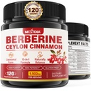 Berberine Supplement Organic 1500mg s Ceylon Cinnamon Bitter Melon, Liposomal Berberine HCL Complex Supplements, Imunske in prebavne podpore - ne-GMO, Organic, Vegan Berberine kapsule 120Cts