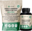 Panax Ginseng & Ginkgo Biloba Dopolnilo za energijo, fokus in zdravje možganov 