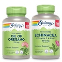 SOLARAY Oil of Origano Softgels and Echinacea, VIT C & cink Imune Support Supplement - Origano Oil and Echinacea Kapsule w/vitamin C 500mg Plus Bioflavonoidi, Vegan, 60-dnevni garancije, 120ct/180ct