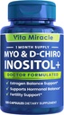 Inozitol dodatek Myo-Inositol & D- Chiro Inositol 120 kapsul 2000mg 40:1 Razmerje visoka potenca Myo & D Chiro Inositol Mešanica - Hormonsko ravnovesje in PCOS dodatki za ženske polni mesec oskrbo