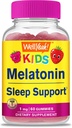 WellYeah Kids Melatonin Gummies 1 mg - Doplačilo brez drog za pomoč pri spanju Gummy, Podpora za spanje za otroke - Gluten Free, želatina brez GSO, vegetarijanski - Naravni vir okus - 60 Gummies