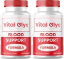 (2 pakiranji) Vital Glyc kapsule - uradna formula za podporo krvi, Vital Glyc krvni čistilec, Vital Glyc Glyco tablete Optimizer, podpira splošno zdravje in dobro počutje, Vital Glyc prašek (120 kapsul)