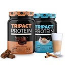 Nutrologija TRIPACT Proteini - Premium Nutrition Shake - Ne-GMO Grass Fed Whey Protein,Plant Proteins,Greens,Superfoods & probiotics - 5g BCAA - Kremasta čokolada & VanillaLatte w/Cinnamon 1.5lb Vsaka