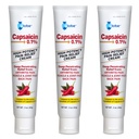 Globe (3 paketi) Capsaicin 0,1% krema za lajšanje bolečine z visoko jakostjo, necentrirana (2 oz) globoka penetracija Relief iz: artritis, mišice, bolečine v sklepih in hrbtu
