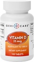 GeriCare Vitamin D 25mcg tablete, spodbuja zdrave kosti in imunske podpore, prehranska dopolnila, 100 število (Pack od 1)