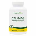 NaturesPlus Vir življenja Cal/Mag Mineral Supplement- 500 mg Kalcij, 250 mg Magnezij, 180 Vegetarijanske tablete - Cela hrana dodatek, spodbuja zdravje kosti - Gluten-free - 90 Servings