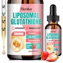 Liposomski glutation dopolnilo 2000mg, Tekoči glutation kapljice z vitaminom C, Master Antioksidanti za imunski sistem, Staranje obrambo, zdravje kože, Absorpcija detox-superior jeter, Jagoda 2 Fl Oz
