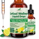 Cortisol dodatek tekoče kapljice, 17-v-1 Cortisol Detox w. Magnezij Glycinate 400mg Ashwagandha, L-teanin, fosfatidilserin, Hormone Uravnotežen za ženske, Mood Focus, Podpora za spanje