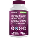 26-v-1 Dušikov oksid dodatek - Heart & Circulation Podpora z CoQ10, Kurkuma, organska pesa koren, Hawthorn Berry & Česen - 2103mg na Serving (120ct)