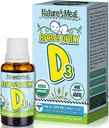 Obrok narave – kapljice vitamina D za dojenčke, kapljice vitamina D za imunski sistem, zdravje srca in zdravje kosti, tekoči vitamin D z vitaminom D3 400 i.e. na postrežbo, nearomatizirano, 14,5 ml