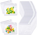 Nuanchu 48 kosi tablete vrečke vrečke Set za ponovno uporabo Zippered tablete Baggies Jasno Plastic Self Sealing Travel Medicine Organizator shranjevanje s slide ključavnico za medicino in majhne predmete