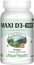 Maxi Health Vitamin D3 1000 i.e. prehranska dopolnila - brez vonja in okusa - podpira absorpcijo kalcija, imuno zdravje in zdravje kosti pri odraslih ženskah in moških - 90 tablet