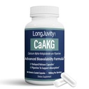 LongJuvity Calcium Alpha-Ketoglutarat čas release AKG dodatek (1.000mg na serviranje) - Gut Heath, zdravje kosti, anti staranje in dolgoživost - Neodvisno laboratorij testiran (60 Enteric Coated kapsule)