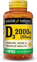 MASON NARAVNI vitamin D3 2.000 i.e. ultra moč, podpira gostoto kosti, moč in imuno zdravje, 120 Softgels
