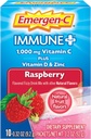 Emergen-C Imune+ Vitamin C 1000mg Prašek, Plus Vitamin D in cink (Raspberry Flavor), Imunska podpora Prehranska dopolnila Fizzy Drink Mix, Antioksidanti & Elektroliti, 0.32 Ounce (Pack of 10)