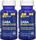 GABA Brain Food - GABA dodatek z L-citrulinom in ekstraktom grozdnih semen - Podpora za pomiritev in sprostitev - nočno spanje - Podpira proizvodnjo gama aminomaslene kisline - 120 L-citrulinskih kapsul