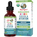 MaryRuth Organics Otroci Možgani dopolnila za spomin in fokus, USDA Organic kapljice z Ginkgo Biloba, Rhodiola Root & Licorice Root, Focus & Pozor, Calm, Vegan, Non-GMO, Gluten Free, 30 Servings