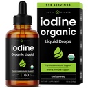 Organske tekoče kapljice joda - 250 mcg Jodin dodatek za ženske in moške - raztopina kalijevega jodida 250 mcg - 590 Servisi - ščitnica, hormon in metabolična podpora - Non-GMO, Vegan NPN 80119762