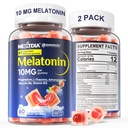 2 Pack Sugar Free Melatonin Gumies 10mg 20mg Magnezij Glicinat Melatonin za odrasle, Ashwagandha, L-Theanin, B6, B12, Lemon Balm in kamilica za globoko sprostitev, Antioksidant, Vegan,120 dan