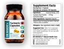 Kapsule DR WAKDE (Curcuma Longa, 60 Veg caps, rastlinsko-bazen dodatek, Ayurvedic Herb, All Natural, Vegan)