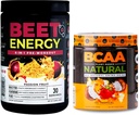 Nutrologija Beet Natural O2, Pred treningom Powder, Passion Fruit Flavor (30 strežnikov) BCAA Natural, Rastlinski BCAA Powder, Orange Coconut Flavor (30 serviranja)