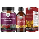 Sveženj dodatne moči Hawthorn Berry kapsule Hawthorn Extract Prebava in zdravje srca dopolnilo in islandska trska Jetrno olje Tekoči divji ujet Nordic Omega 3 ribje olje tekoče za odrasle in Kid
