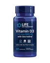 Vitamin D3 za podaljšanje življenja z zdravilom Sea-IodineTM, 125 μg (5000 i. e.) – Imunska podpora, zdravje kosti, zdravje ščitnice – 1 dnevno, brez glutena, brez GMO – 60 kapsul